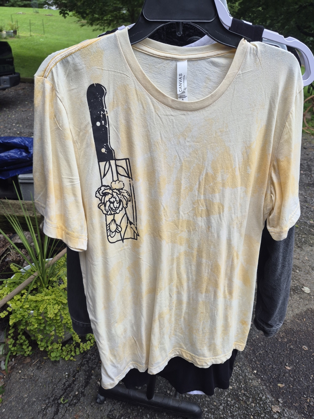 Tie-Dye Beige & Yellow Graphic Tee